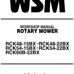 Kubota Rck48-15bx, Rc48-15bx, Rck54-15bx, Rck54-22bx Mower Manual