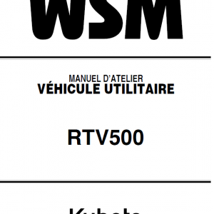 Kubota Rtv500 Utility Vehicle Workshop Service Manual