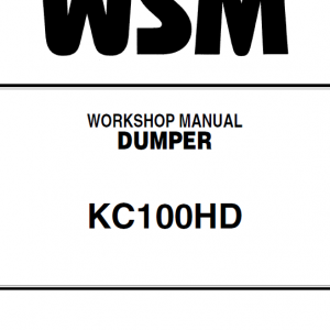 Kubota Kc100hd Dumper Workshop Manual
