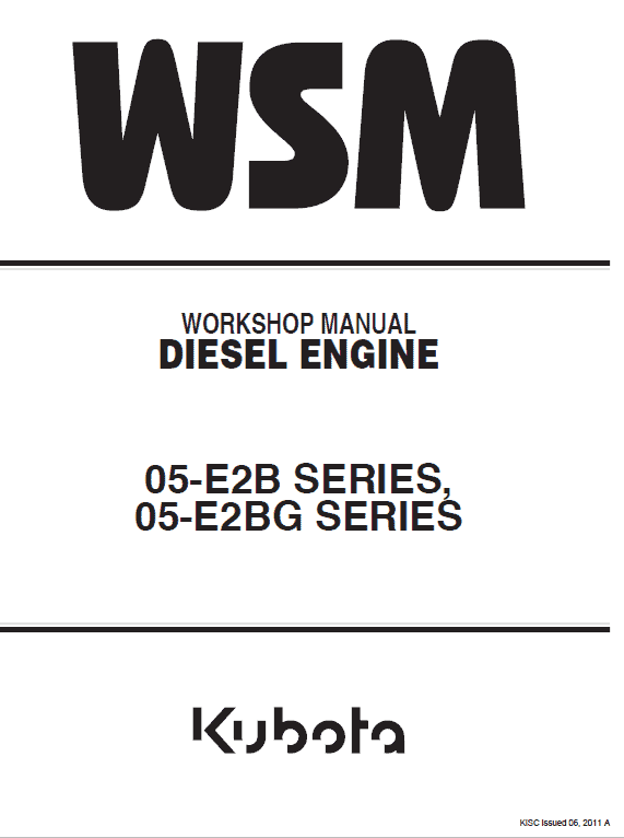Kubota 05-e2b, 05-e2bg Engine Workshop Service Manual