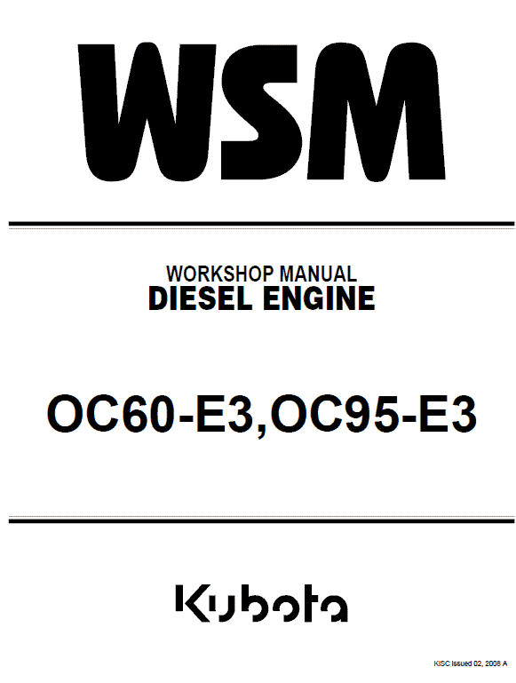 Kubota Oc60-e3, Oc98-e3 Engine Workshop Service Manual