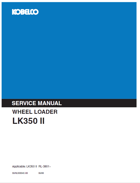 Kobelco Lk350 Ii Wheel Loader Service Manual