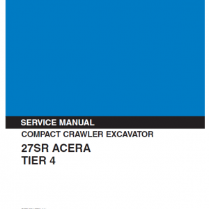 Kobelco 27sr Acera Tier 4 Excavator Service Manual