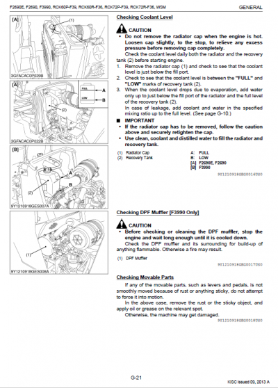 Kubota F2690, F2690E, F3990 Front Mower Workshop Manual