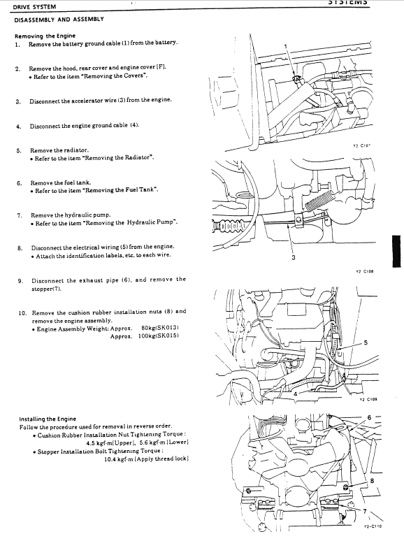Kobelco Sk013 And Sk015 Excavator Service Manual