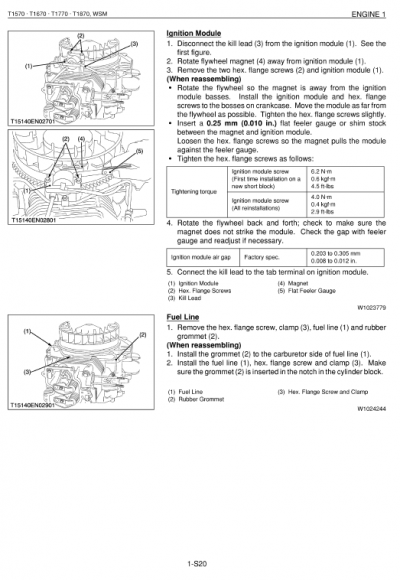 Kubota T1570, T1670, T1770, T1870 Tractor Mower Workshop Service Manual