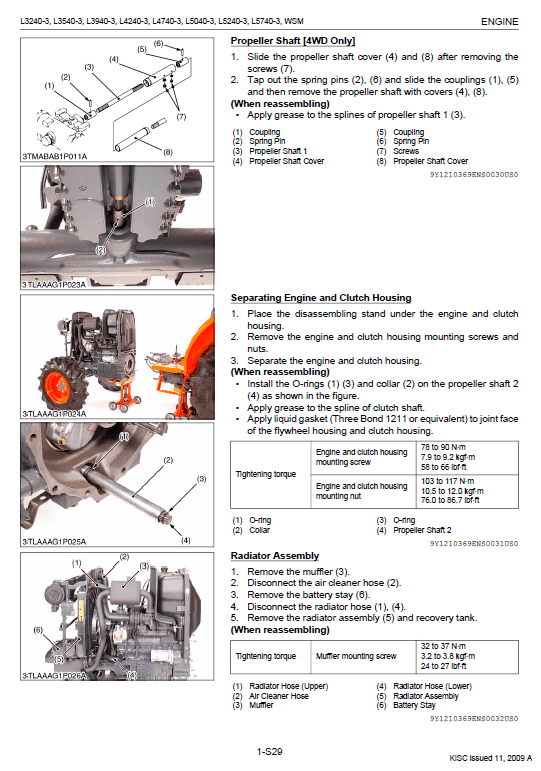 Kubota LA434 Loader Workshop Service Repair Manual 9Y111-12470