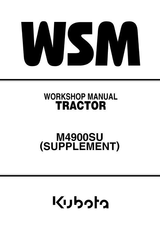 Kubota M4900, M5700 Tractor Workshop Service Manual