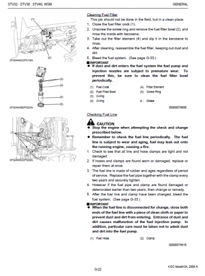 Kubota STV32, STV36, STV40 Tractor Workshop Service Manual