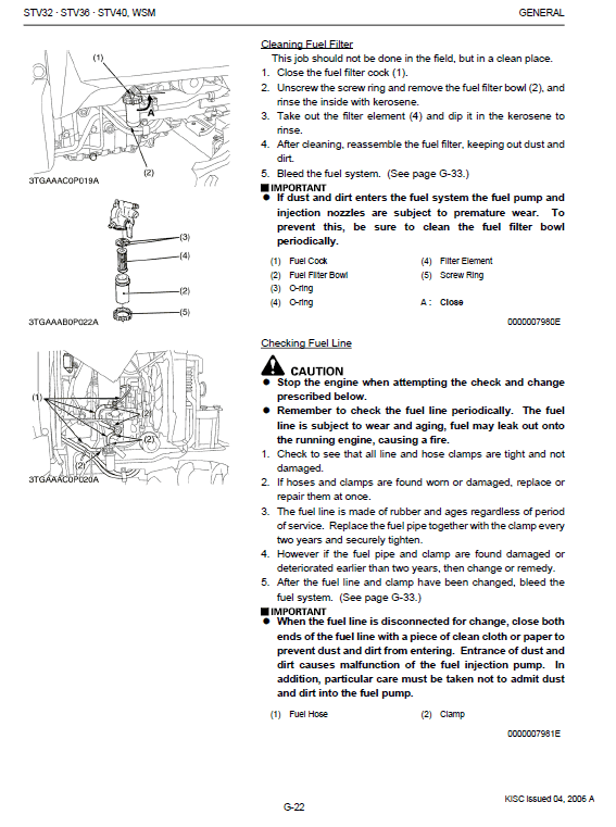 Kubota Stv32, Stv36, Stv40 Tractor Workshop Manual