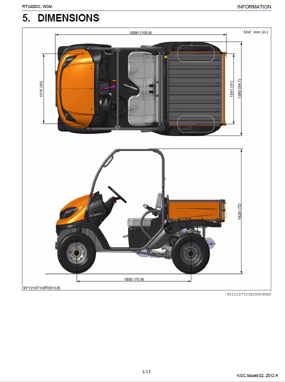 Kubota Rtv400ci Utility Vehicle Workshop Manual