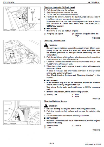 Kubota RTV1100 Utility Vehicle Workshop Service Manual