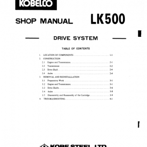 Kobelco Lk500 Wheel Loader Service Manual