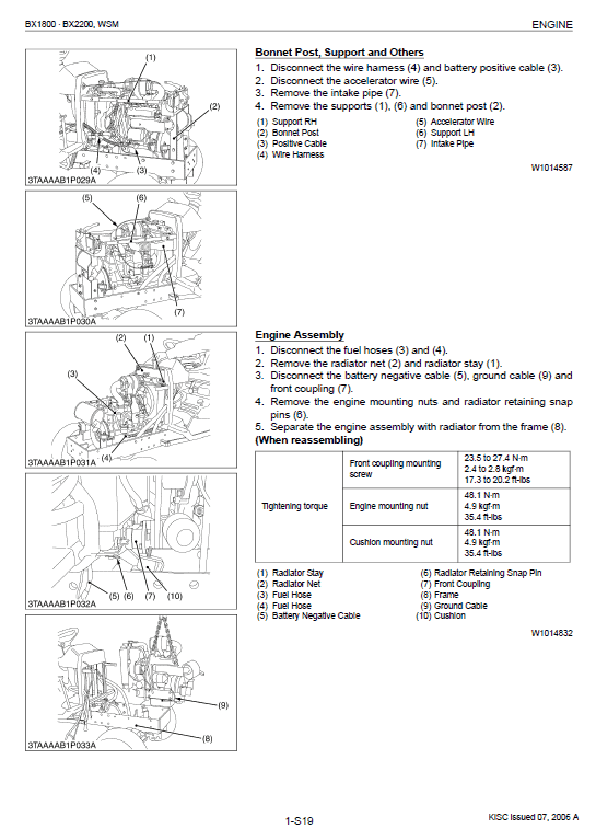 Kubota Bx2200 Service Manual