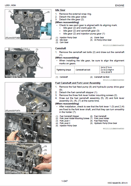 Kubota L2501 Tractor Workshop Service Manual