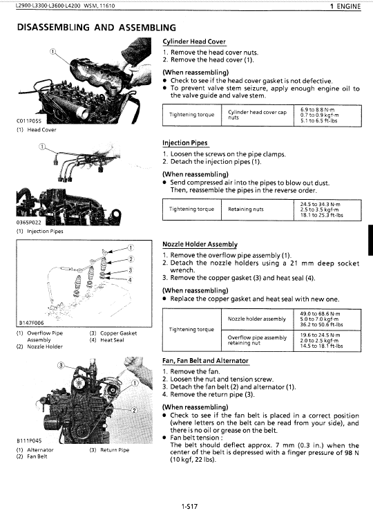 Kubota L2900, L3300, L3600, L4200 Tractor Workshop Manual