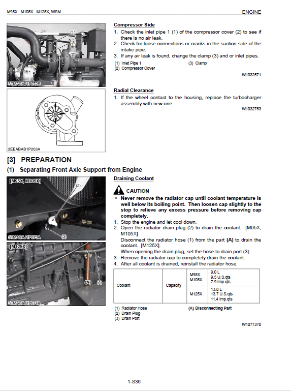 Kubota M95x, M105x, M125x Tractor Workshop Service Manual