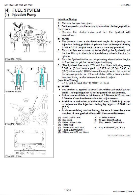 Kubota M5640su Tractor Workshop Service Manual