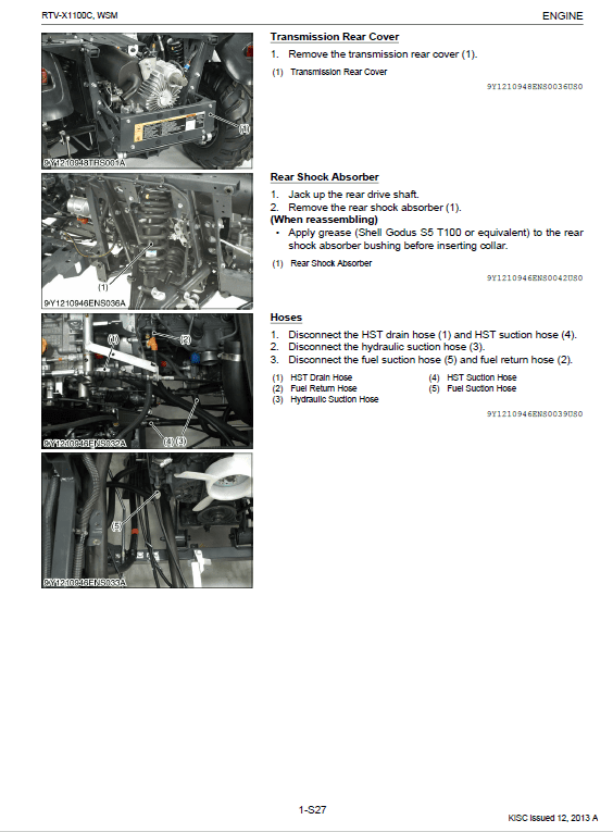 Kubota RTV 1100-900 Factory Digital Service Manual Repair 2004 thru 2010 PDF CD 