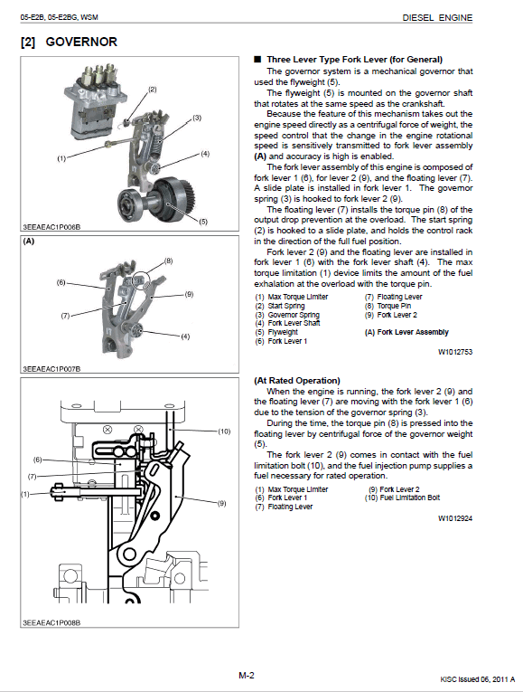 Kubota 05-e2b, 05-e2bg Engine Workshop Service Manual
