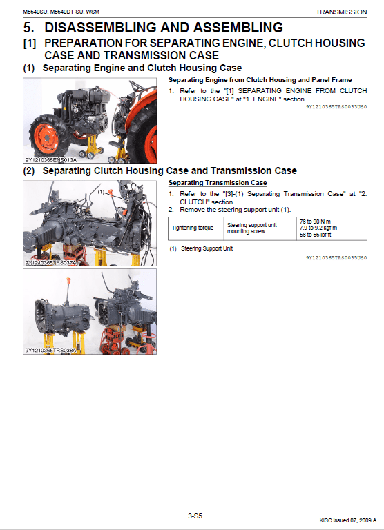 Kubota M5640su Tractor Workshop Service Manual
