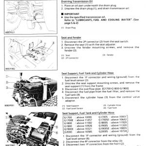 Kubota G1700, G1800, G1900, G2000 Lawn Mower Workshop Manual