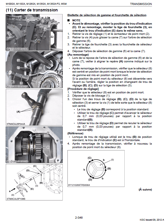 Kubota M100gx, M110gx, M126gx, M135gx Tractor Workshop Manual