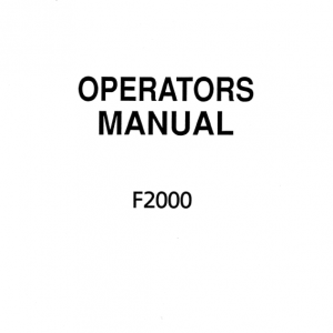 Kubota F2000, F2100, F2400 Front Mower Workshop Manual