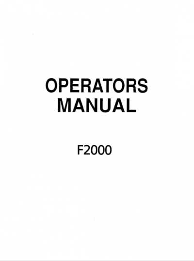 Kubota F2000, F2100, F2100E, F2400 Front Mower Workshop Service Manual