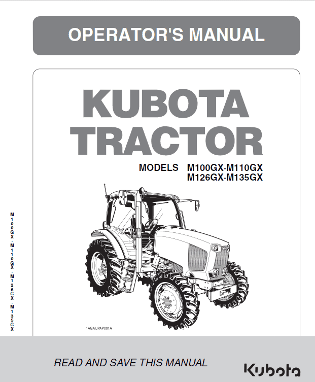Kubota M100x, M110x, M126x, M135x Tractor Workshop Manual