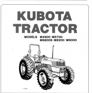 Kubota M6800, M8200, M9000 Tractor Workshop Manual