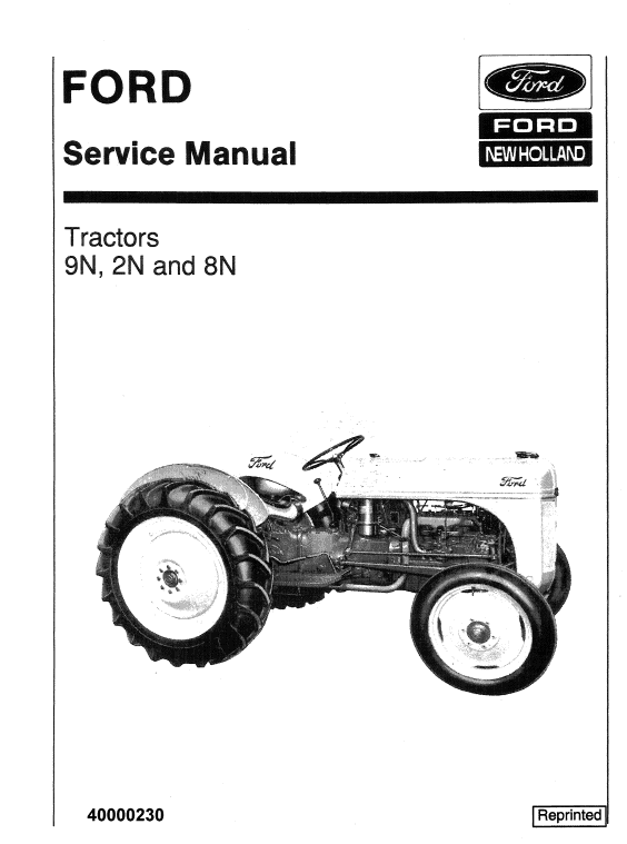 Ford 2n, 8n, 9n Tractor Service Manual