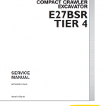 New Holland E27bsr Tier 4 Compact Excavator Service Manual