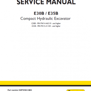 New Holland E30b And E35b Compact Excavator Service Manual