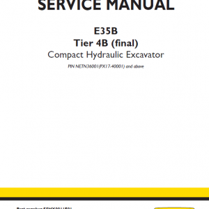 New Holland E35b Tier 4b Compact Excavator Service Manual