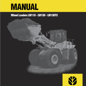 New Holland Lw110, Lw130, Lw130tc Wheel Loaders Service Manual
