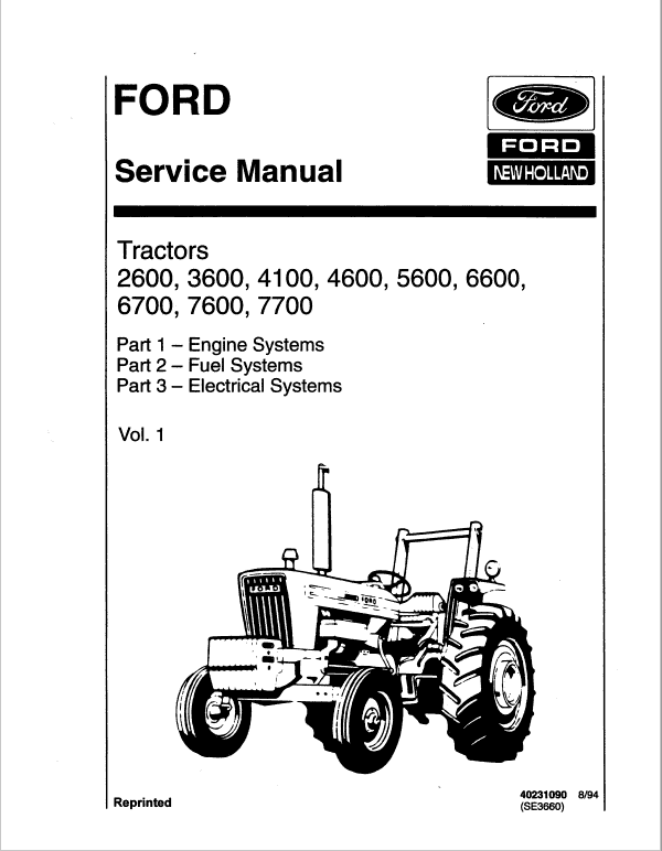 Ford 7600, 7610, 7700, 7710, 7810, 8210 Tractor Service Manual