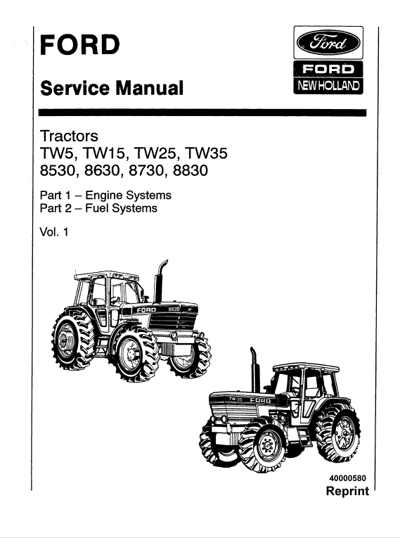 Ford 8530, 8630, 8730, 8830 Tractor Service Manual