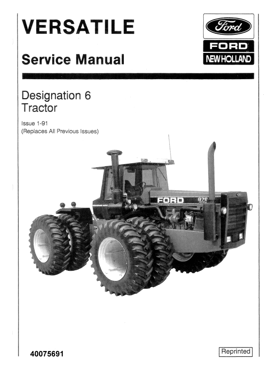 Ford Versatile 936, 956, 976 Tractor Service Manual