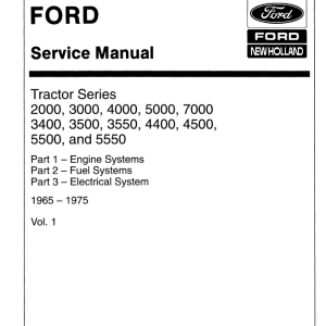 Ford Tractor Series 5000, 5500, 5550, 7000 Service Manual