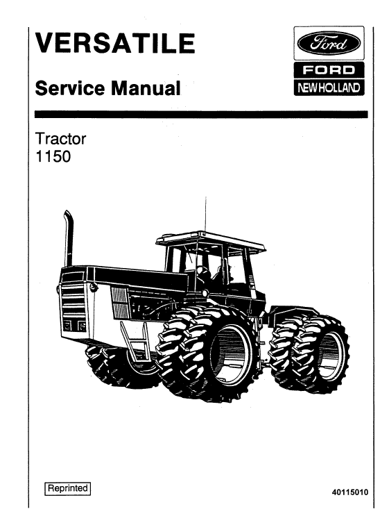 Ford Versatile 1150 Tractor Service Manual