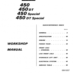 Fiat 450, 450dt Tractor Workshop Service Manual
