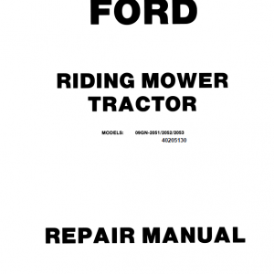 Ford R8, R11 Riding Mower Tractor Service Manual