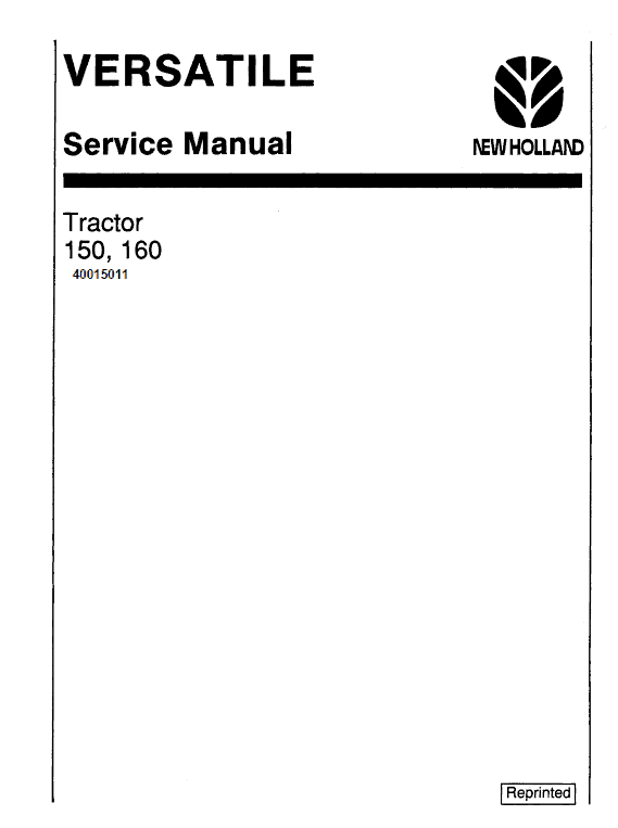 Ford Versatile 150 And 160 Tractor Service Manual