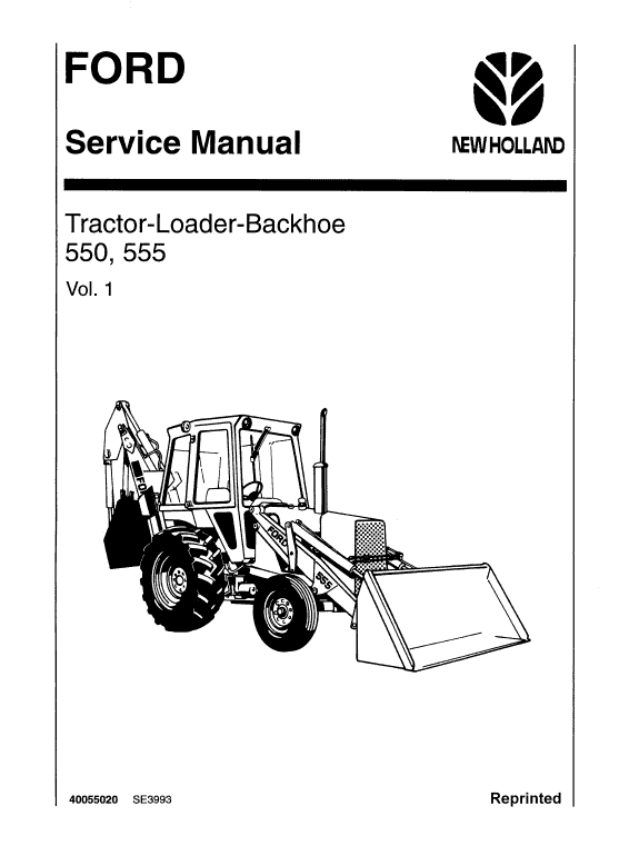 FORD 550 555 TRACTOR LOADER BACKHOE SERVICE REPAIR MANUAL TECHNICAL SHOP BOOK 