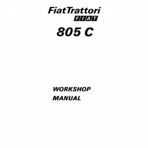 Fiat 805c Crawler Tractor Workshop Service Manual