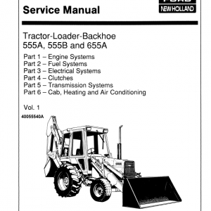 Ford 555a, 555b And 655a Backhoe Loader Service Manual