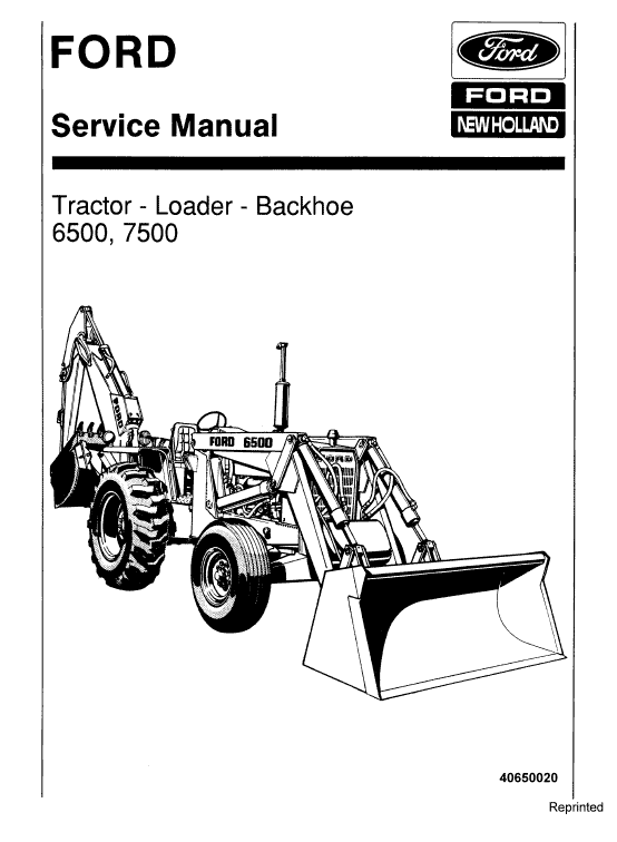 Ford 6500, 7000 Backhoe Loader Service Manual