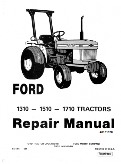 Ford 1310, 1510 and 1710 Tractors Service Manual