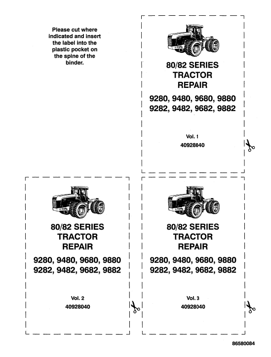Ford 9282, 9482, 9682 And 9882 Tractor Service Manual